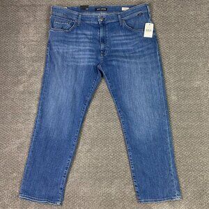 Mavi Jeans Men's 42 x 30 Blue Zach Straight Leg Mid Used Brushed Newport Stretch